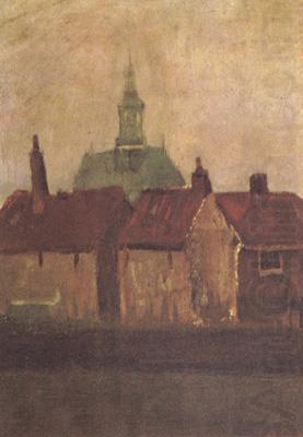 Vincent Van Gogh Cluster of Old Houses with the New Church in The Hague (nn04) china oil painting image